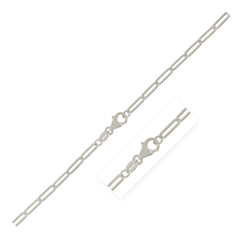 Rhodium Paperclip Chain Anklet