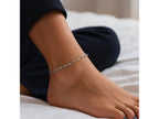 Rhodium Paperclip Chain Anklet