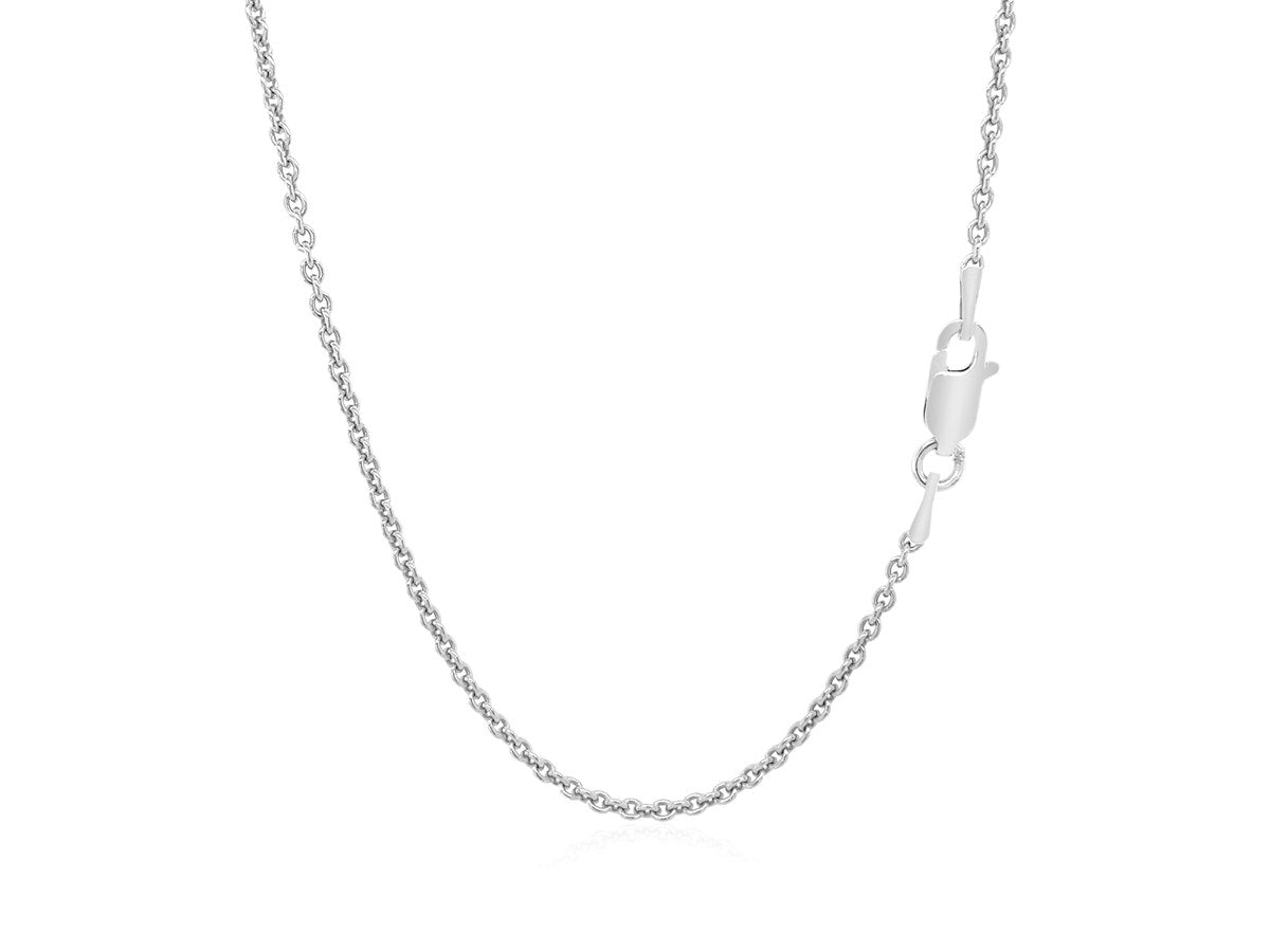 Sterling Silver Rhodium Plated Round Cable Chain Necklace