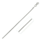Sterling Silver Rhodium Plated Round Box Chain Necklace