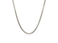 Sterling Silver Rhodium Plated Round Box Chain Necklace