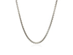 Sterling Silver Rhodium Plated Round Box Chain Necklace