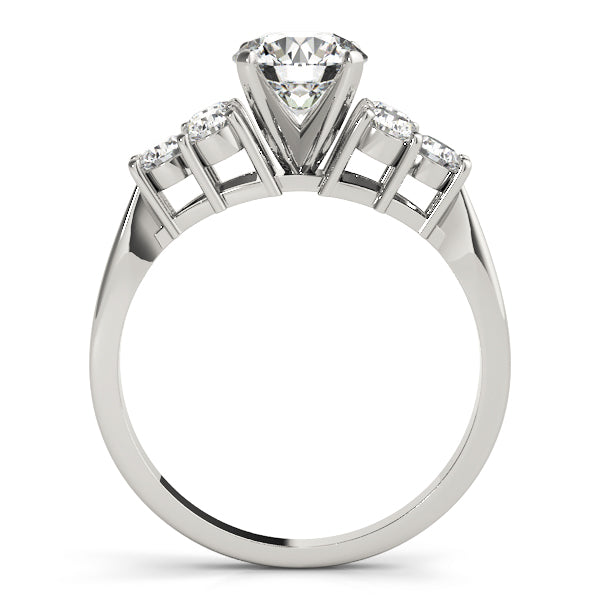Round Cluster Peg Head Accent Engagement Ring