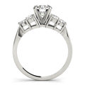 Round Cluster Peg Head Accent Engagement Ring