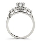 Round Cluster Peg Head Accent Engagement Ring
