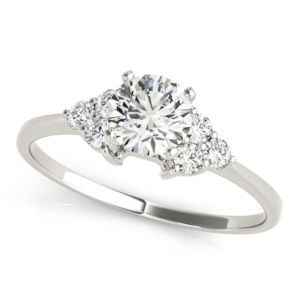 Round Cluster Peg Head Engagement Ring