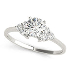 Round Cluster Peg Head Engagement Ring