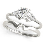 Round Cluster Peg Head Engagement Ring