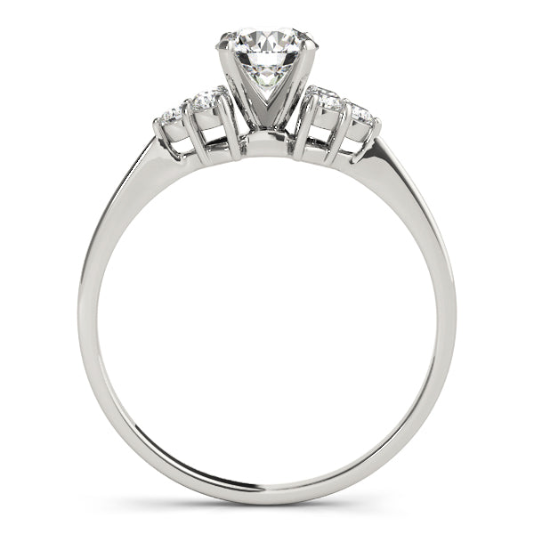 Round Cluster Peg Head Engagement Ring