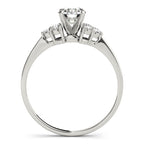 Round Cluster Peg Head Engagement Ring