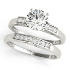 Classic Single Row Engagement Ring – 14KT Customizable Semi-Mount