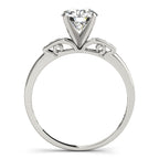 Classic Single Row Engagement Ring – 14KT Customizable Semi-Mount