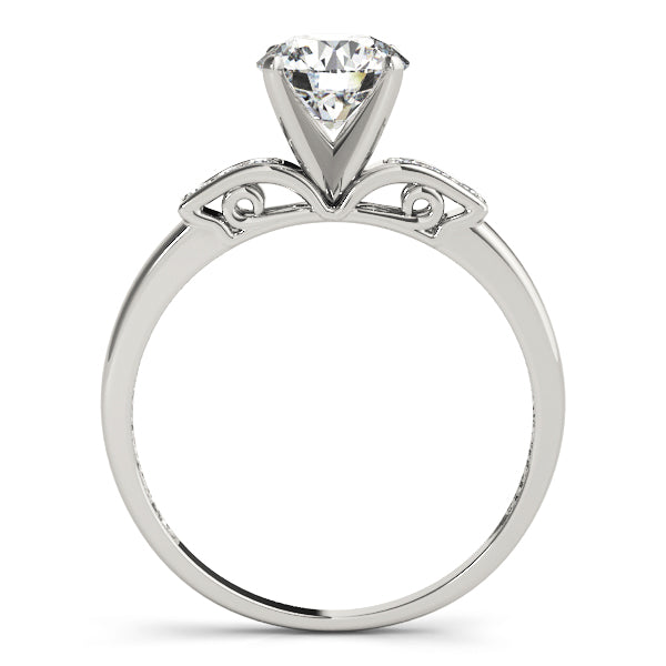 Classic Single Row Engagement Ring – 14KT Customizable Semi-Mount