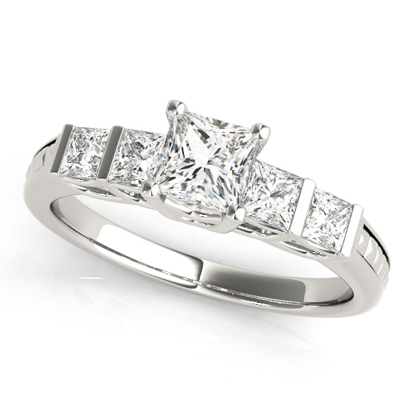 Princess Cut Channel Set Diamond Engagement Ring