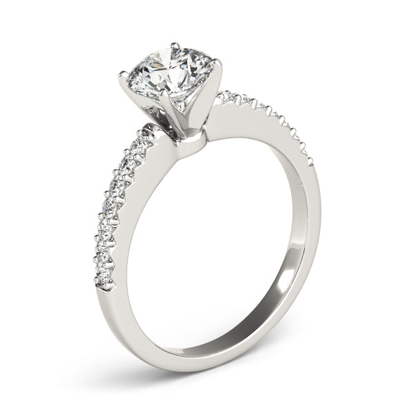 Single Row Prong Set Diamond Engagement Ring