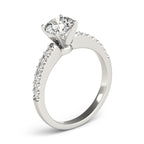 Single Row Prong Set Diamond Engagement Ring