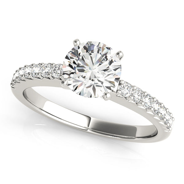 Single Row Prong Set Diamond Engagement Ring
