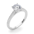 Single Row Cathedral Diamond Engagement Ring