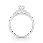 Single Row Cathedral Diamond Engagement Ring