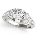 Prong Set Cluster Side Diamond Engagement Ring