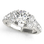 Prong Set Cluster Side Diamond Engagement Ring