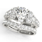 Prong Set Cluster Side Diamond Engagement Ring