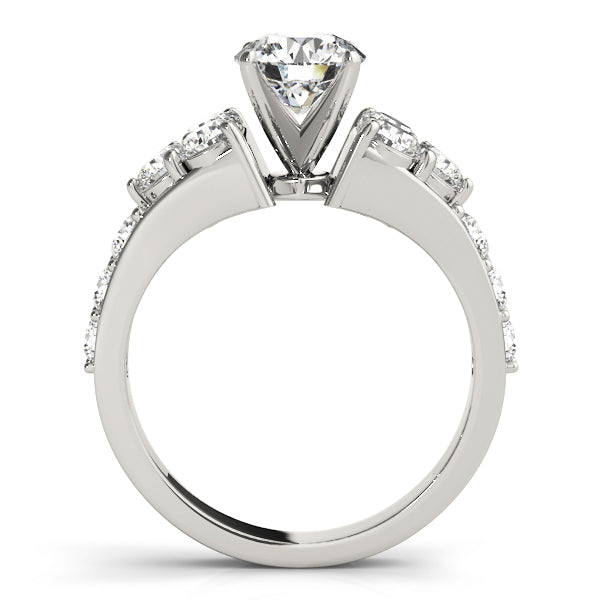 Prong Set Cluster Side Diamond Engagement Ring