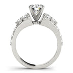 Prong Set Cluster Side Diamond Engagement Ring