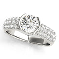 Multirow Pavé Half Bezel Engagement Ring