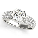 Multirow Pavé Half Bezel Engagement Ring