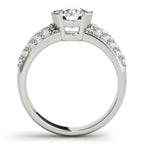 Multirow Pavé Half Bezel Engagement Ring