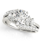 Round and Marquise Diamond Bypass Engagement Ring