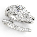 Round and Marquise Diamond Bypass Engagement Ring