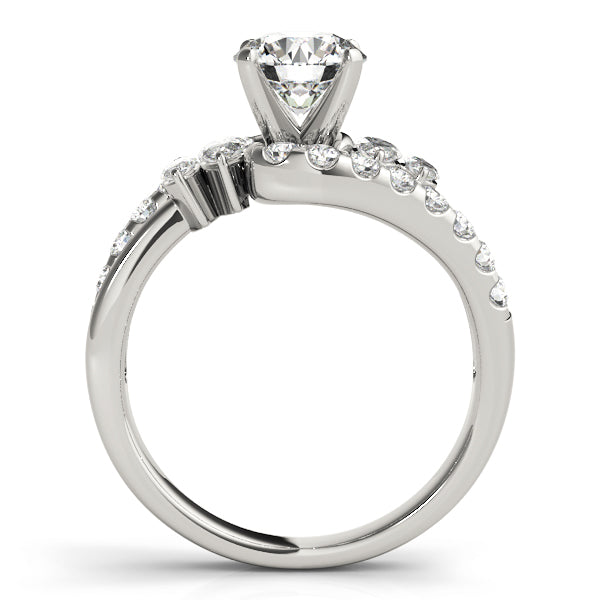 Round and Marquise Diamond Bypass Engagement Ring