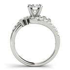 Round and Marquise Diamond Bypass Engagement Ring