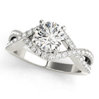 Multirow Round Cut Engagement Ring