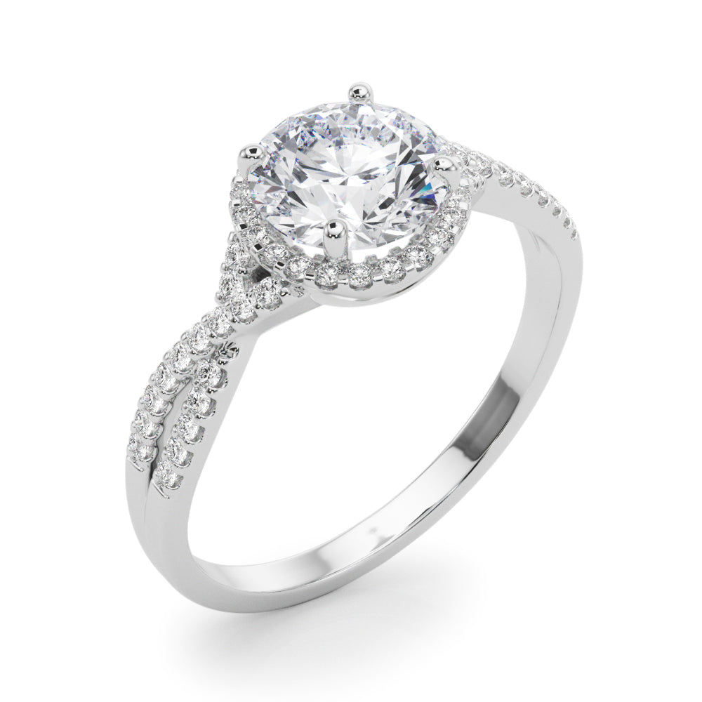 Twisted Infinity Halo Engagement Ring