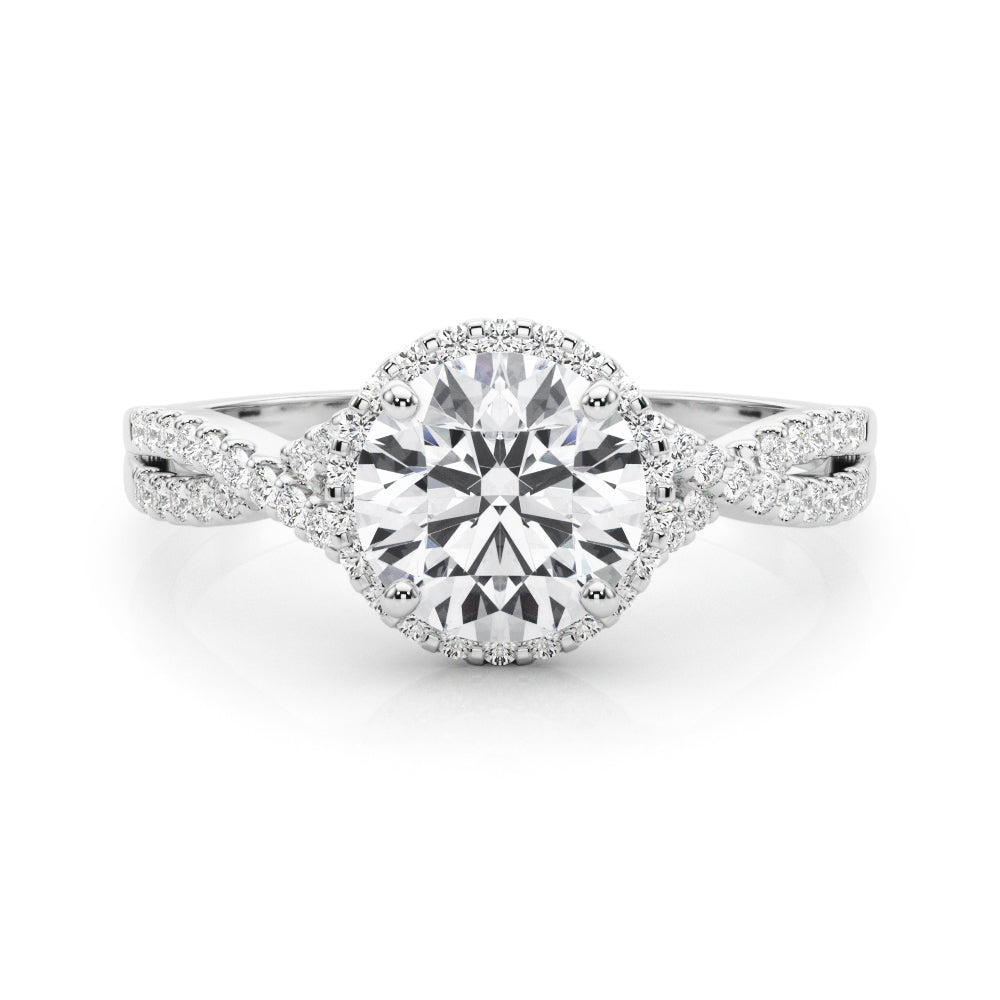 Twisted Infinity Halo Engagement Ring