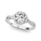Twisted Infinity Halo Engagement Ring