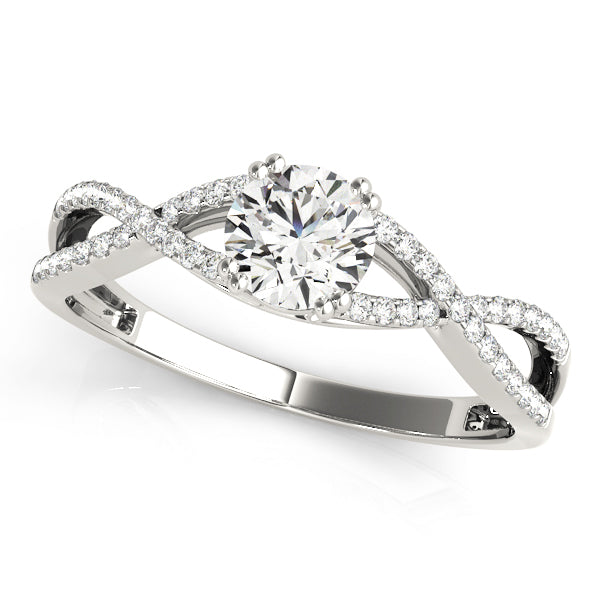 Twisted Round Diamond Engagement Ring