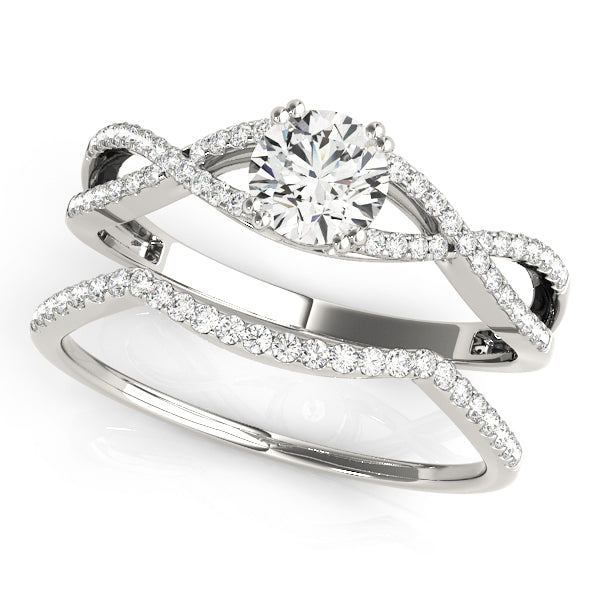 Twisted Round Diamond Engagement Ring