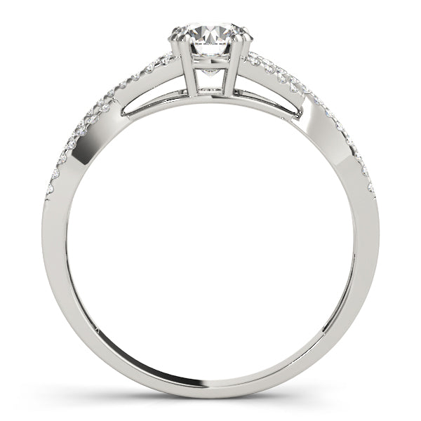 Twisted Round Diamond Engagement Ring