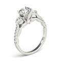 Three Stone Single Row Engagement Ring