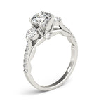 Three Stone Single Row Engagement Ring