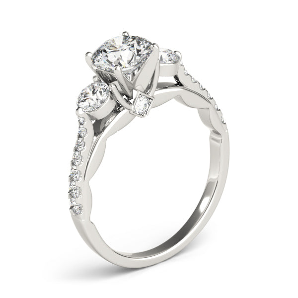 Three Stone Single Row Engagement Ring