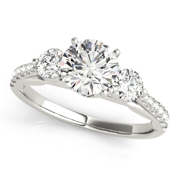 Three Stone Single Row Engagement Ring