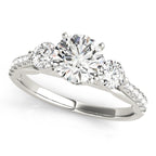 Three Stone Single Row Engagement Ring