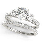 Three Stone Single Row Engagement Ring