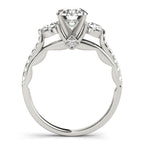 Three Stone Single Row Engagement Ring