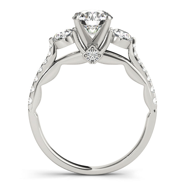 Three Stone Single Row Engagement Ring